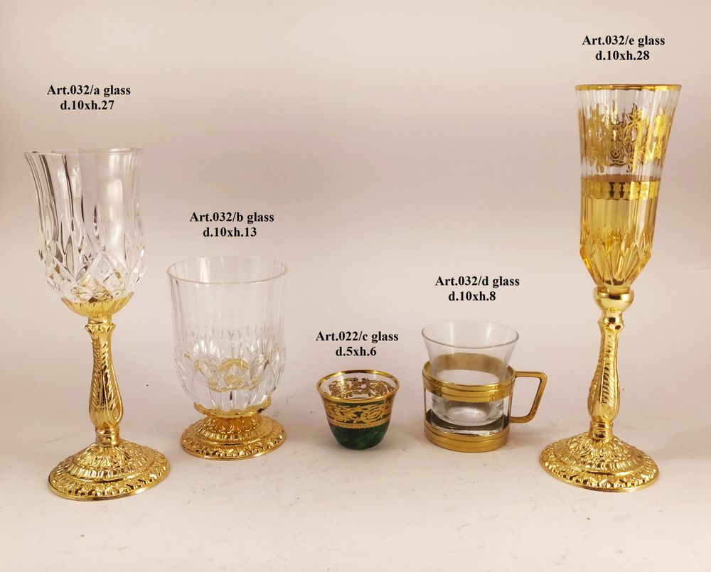 Glass - luxury glasses in plated bronze and crystal - OLYMPUS BRASS