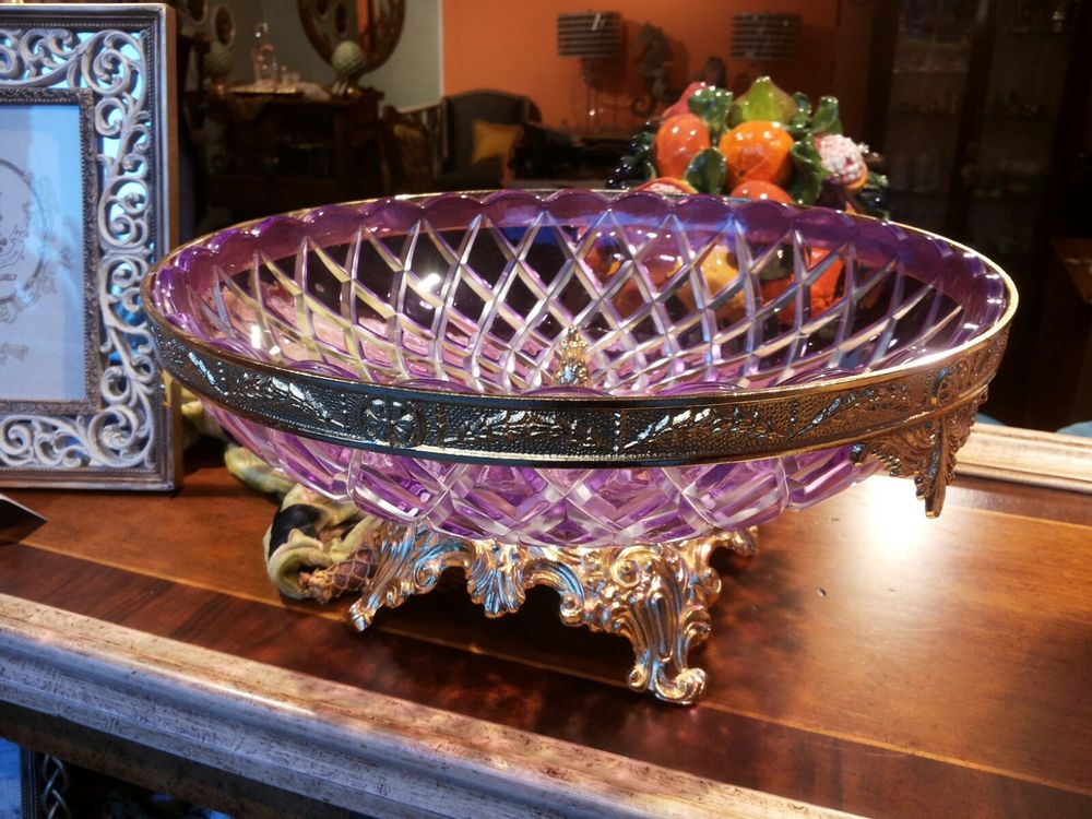 Design objects - Valet tray in crystal and bronze plated - OLYMPUS BRASS