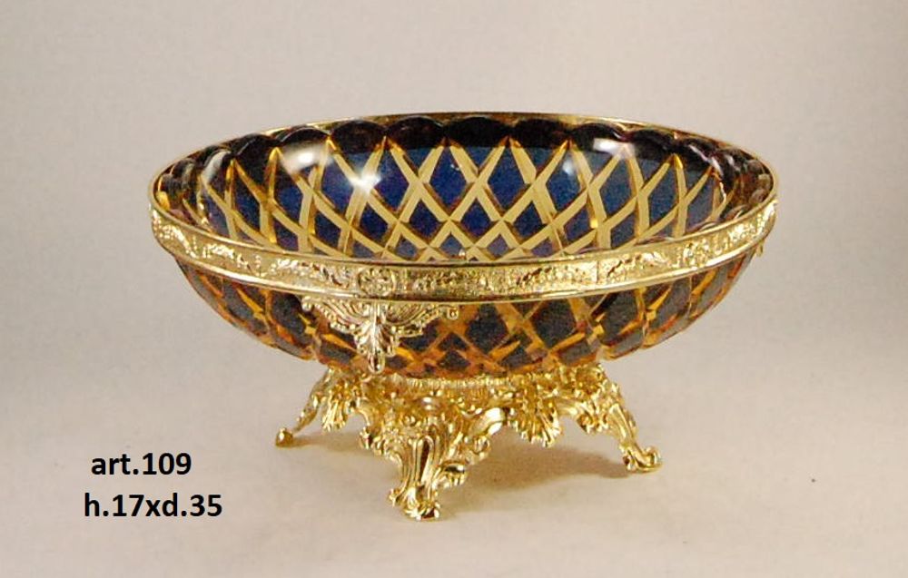Design objects - Valet tray in crystal and bronze plated - OLYMPUS BRASS