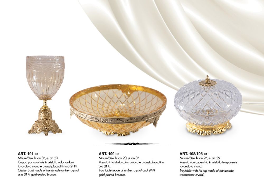 Design objects - Valet tray in crystal and bronze plated - OLYMPUS BRASS
