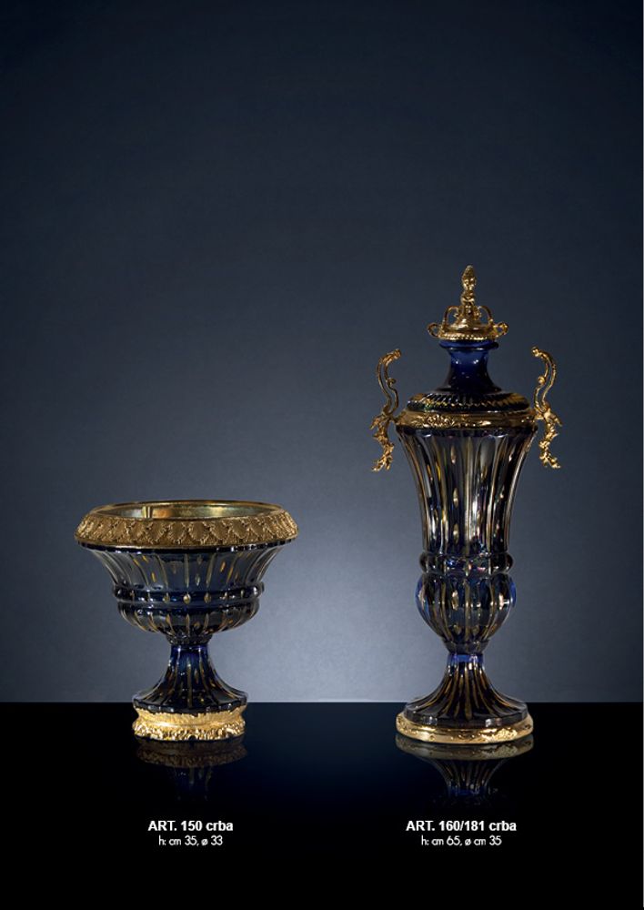 Vases - art. 150/160 vases en cristal et plaqué bronze - OLYMPUS BRASS