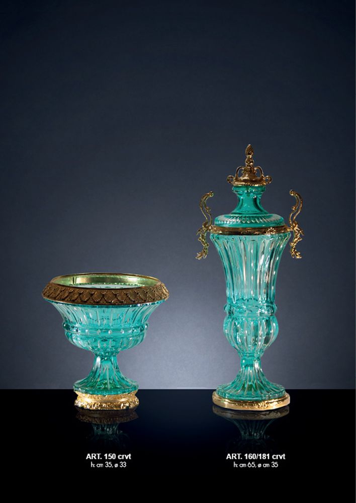 Vases - art. 150/160 vases en cristal et plaqué bronze - OLYMPUS BRASS