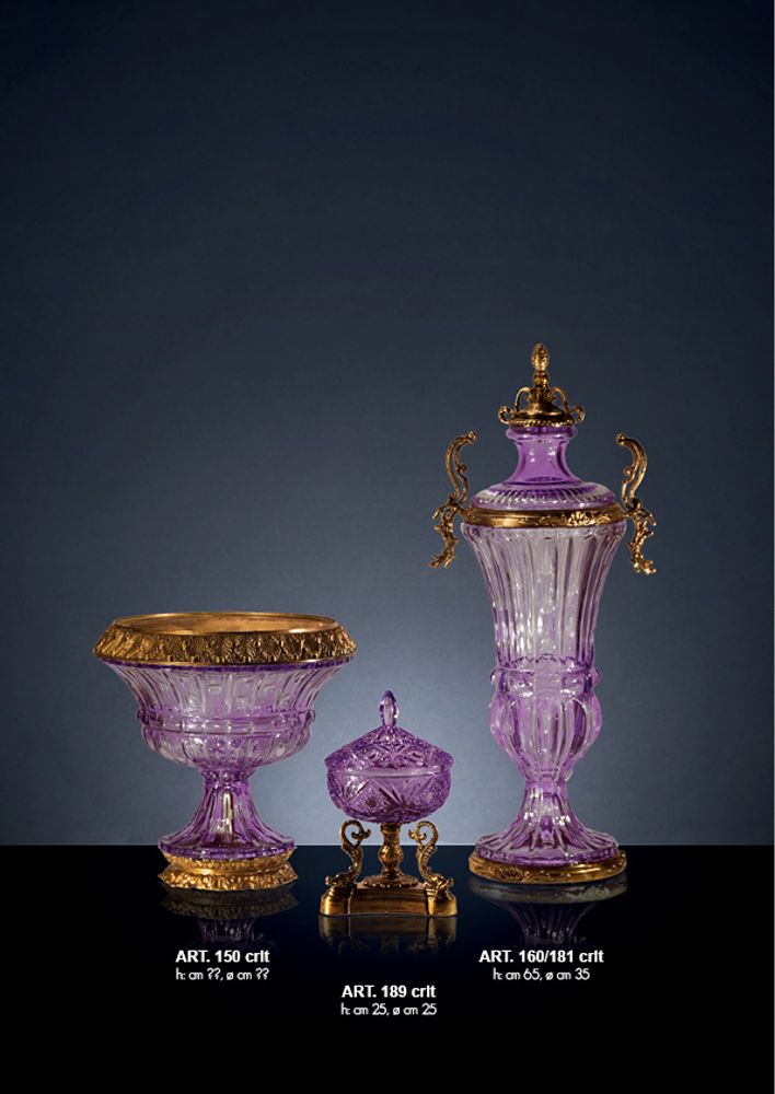 Vases - art. 150/160 vases en cristal et plaqué bronze - OLYMPUS BRASS