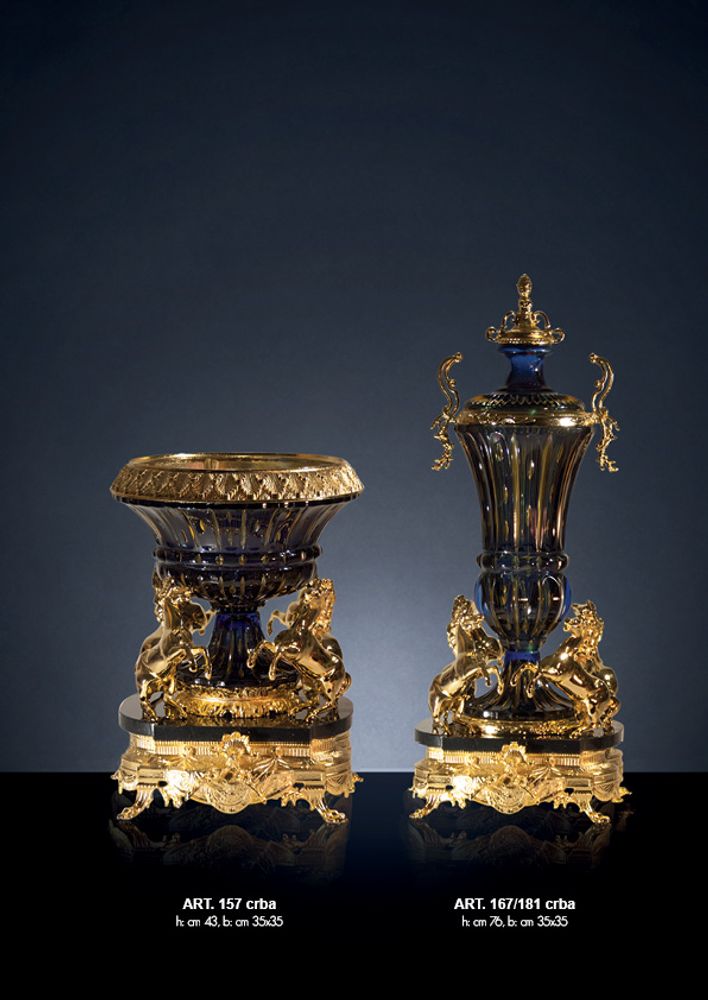 Vases - art. 150/160 vases en cristal et plaqué bronze - OLYMPUS BRASS