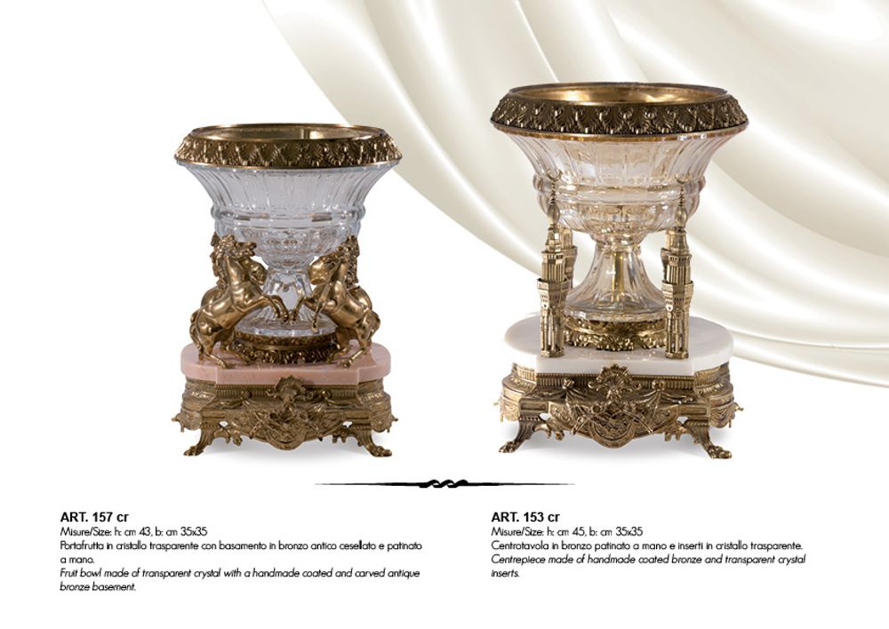 Vases - art. 150/160 vases en cristal et plaqué bronze - OLYMPUS BRASS