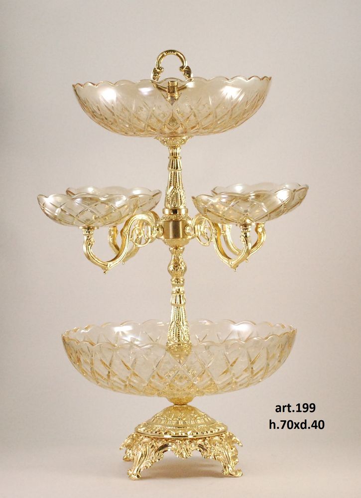 Vases - FRUIT BOWL, vase in crystal and bronze plated - OLYMPUS BRASS