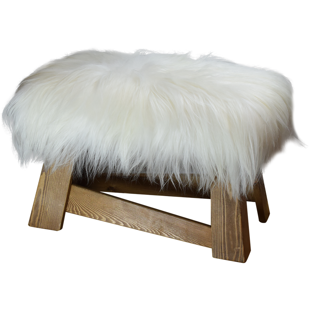 Decorative objects - Larch wood bench with Icelandic sheepskin - L'ATELIER DES TANNERIES