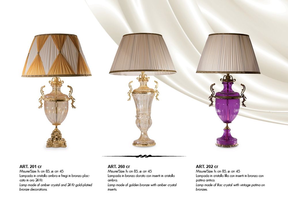 Lampes de bureau  - 201-202 lampe de table en cristal et plaqué bronze - OLYMPUS BRASS