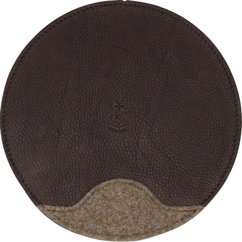 Other office supplies - Wool felt and full grain vegetable leather mouse pads - L'ATELIER DES TANNERIES