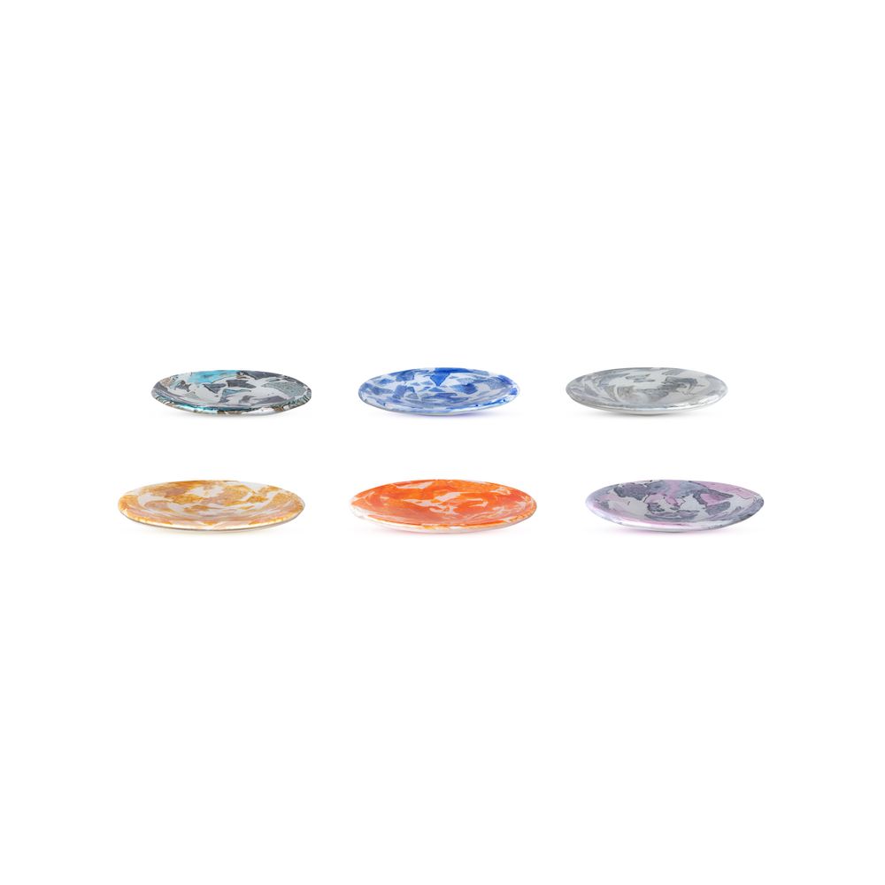 Formal plates - Nougat Color Mix Set of 6 Dessert Plates - STORIES OF ITALY