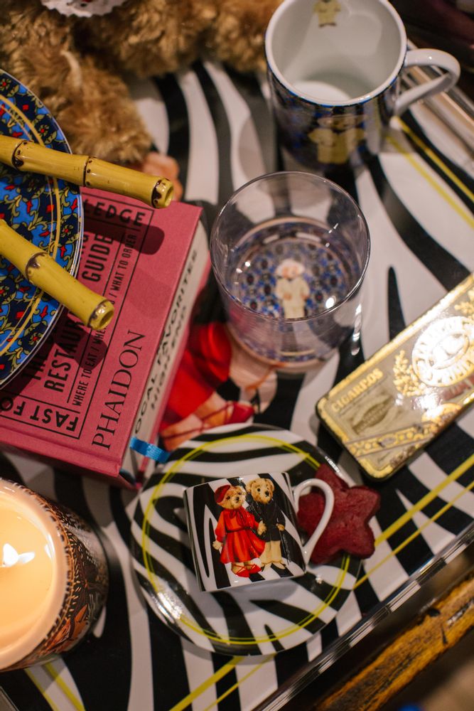 Platter and bowls - Vitelli Zebra Teddy Bear Patterned Glass Plate - VITELLI DESIGN STUDIO
