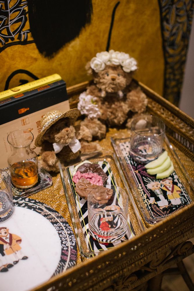 Platter and bowls - Vitelli Zebra Teddy Bear Patterned Glass Plate - VITELLI DESIGN STUDIO