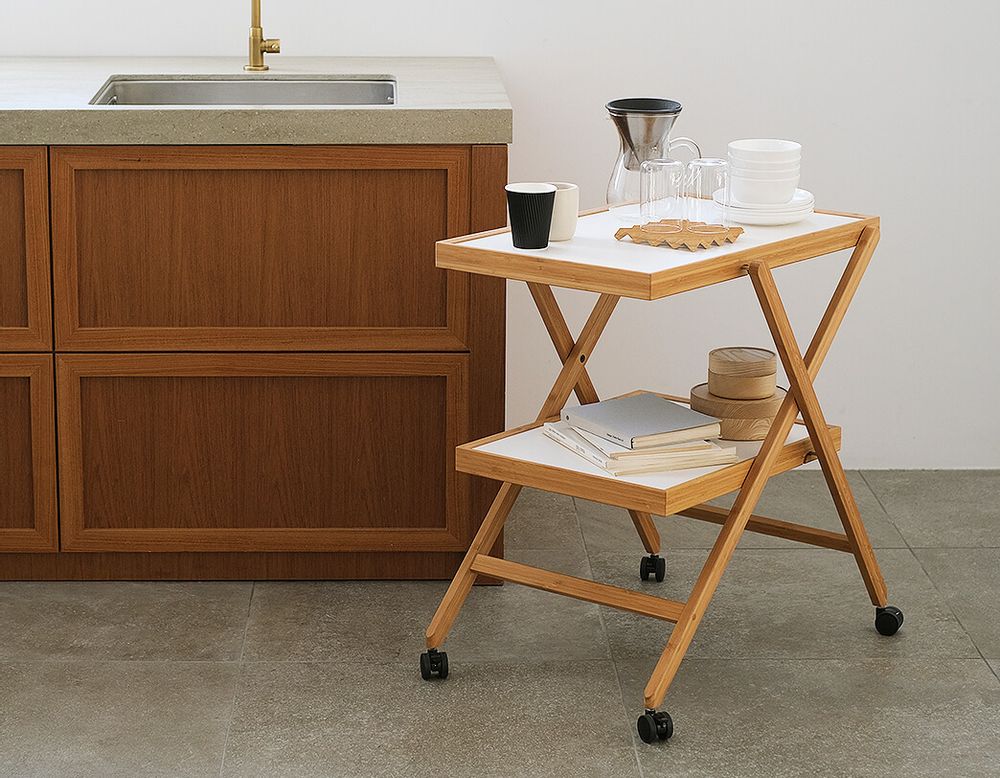 Meubles de cuisines - TAITTO - Chariot pliable en bambou - METROCS