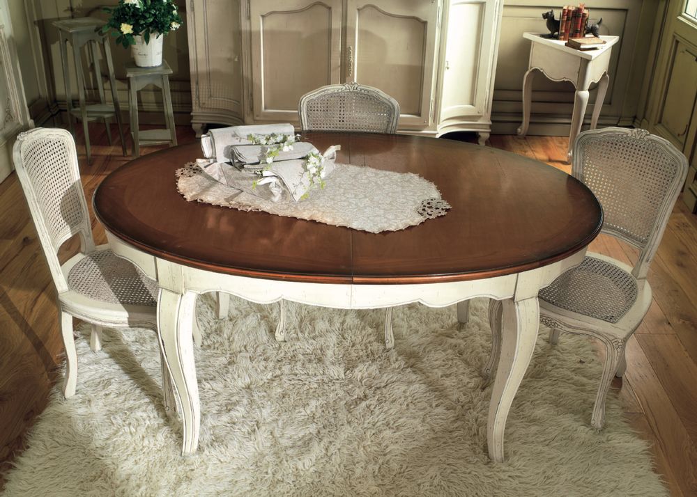 Tables Salle à Manger - Tables de salle à manger provinciales françaises avec plateau extensible ou fixe - INTERIORS ITALIA