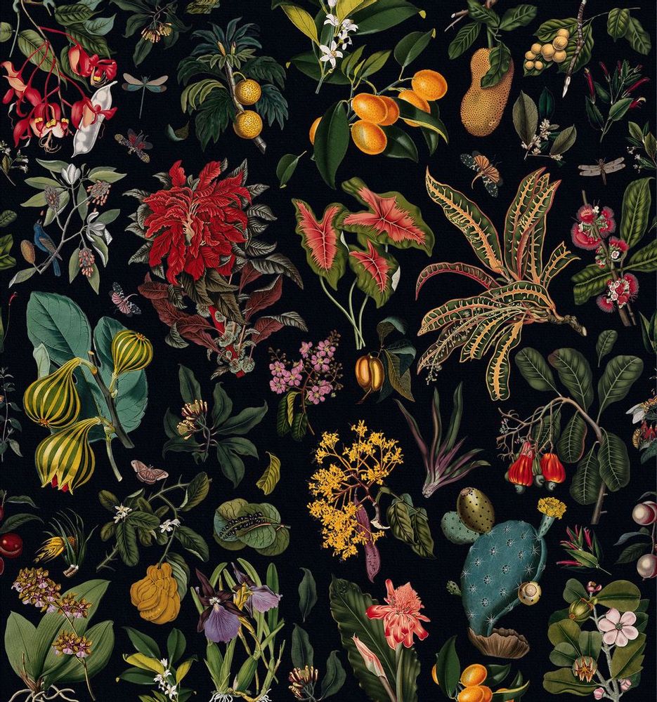 Other wall decoration - Wallpanel Fleurs d'Antan Noir de Jais - PAPERMINT