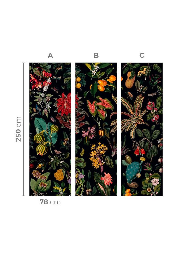 Other wall decoration - Wallpanel Fleurs d'Antan Noir de Jais - PAPERMINT