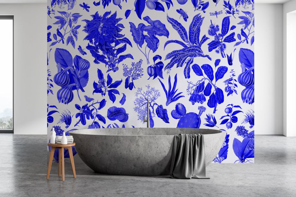 Other wall decoration - Wallpanel Fleurs d'Antan Bleu Outremer - PAPERMINT