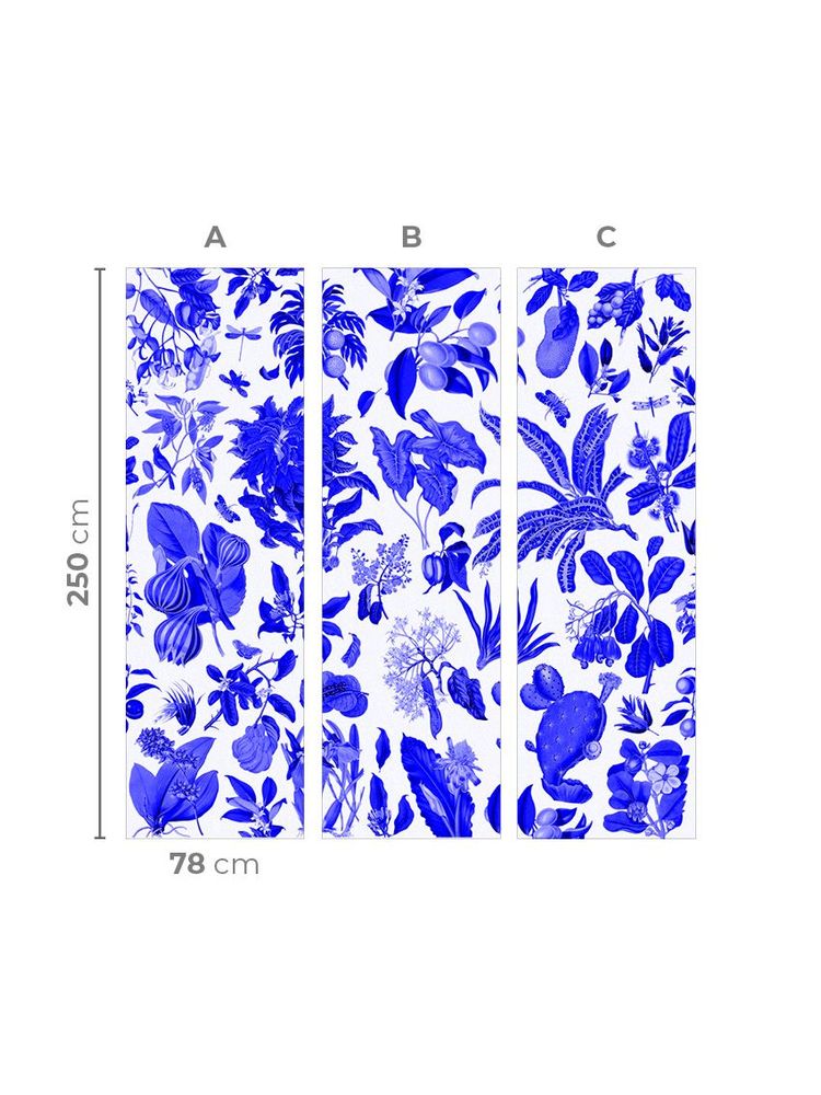 Other wall decoration - Wallpanel Fleurs d'Antan Bleu Outremer - PAPERMINT