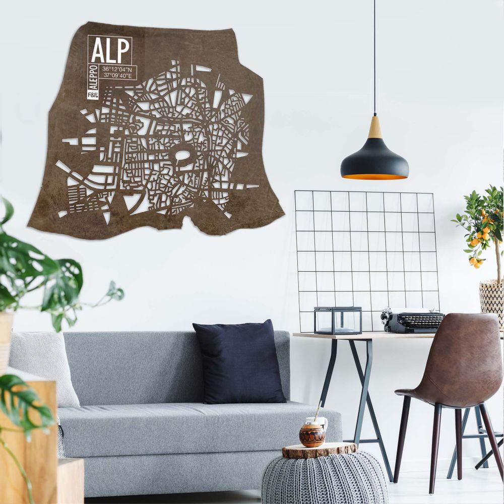 Other wall decoration - Aleppo cities leather maps - Wall decoration - FRANK&FRANK