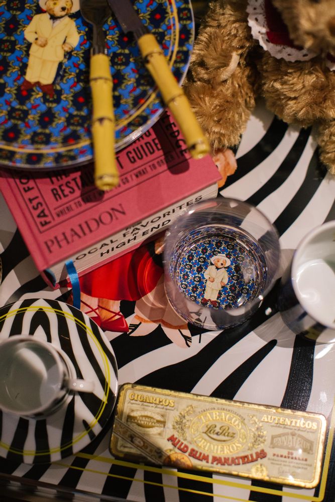 Gifts - Vitelli Zebra Teddy Bear Patterned Oval Cigar Ashtray - VITELLI DESIGN STUDIO