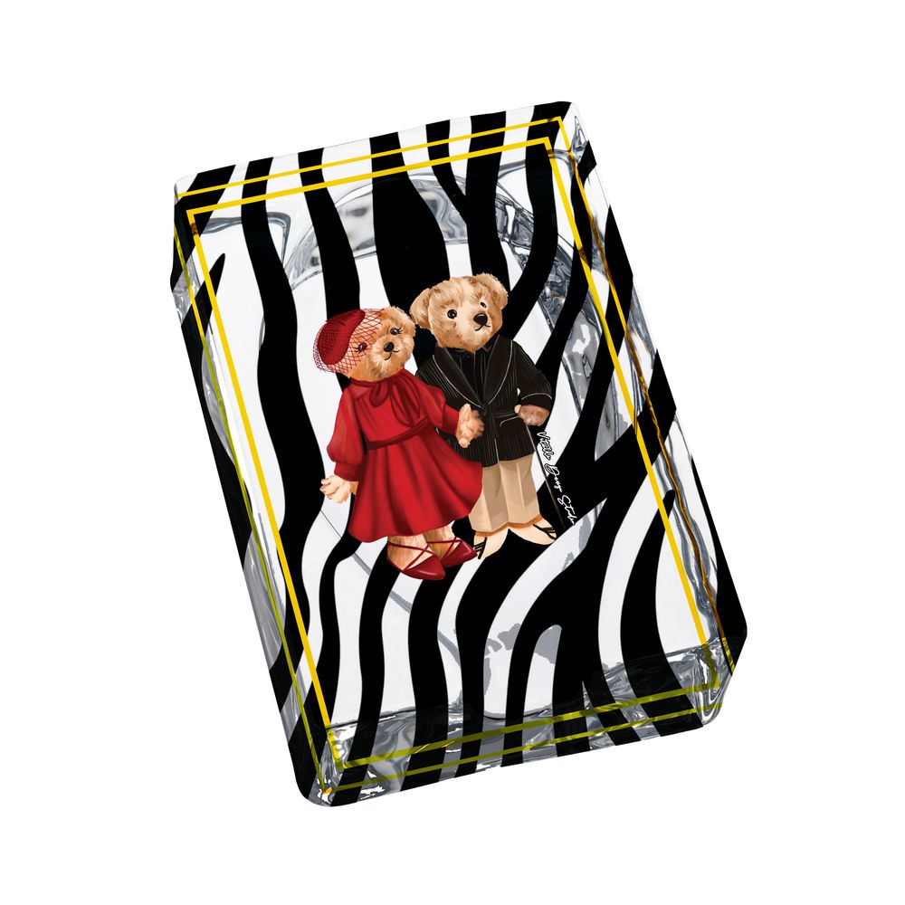 Gifts - Vitelli Zebra Teddy Bear Patterned Oval Cigar Ashtray - VITELLI DESIGN STUDIO