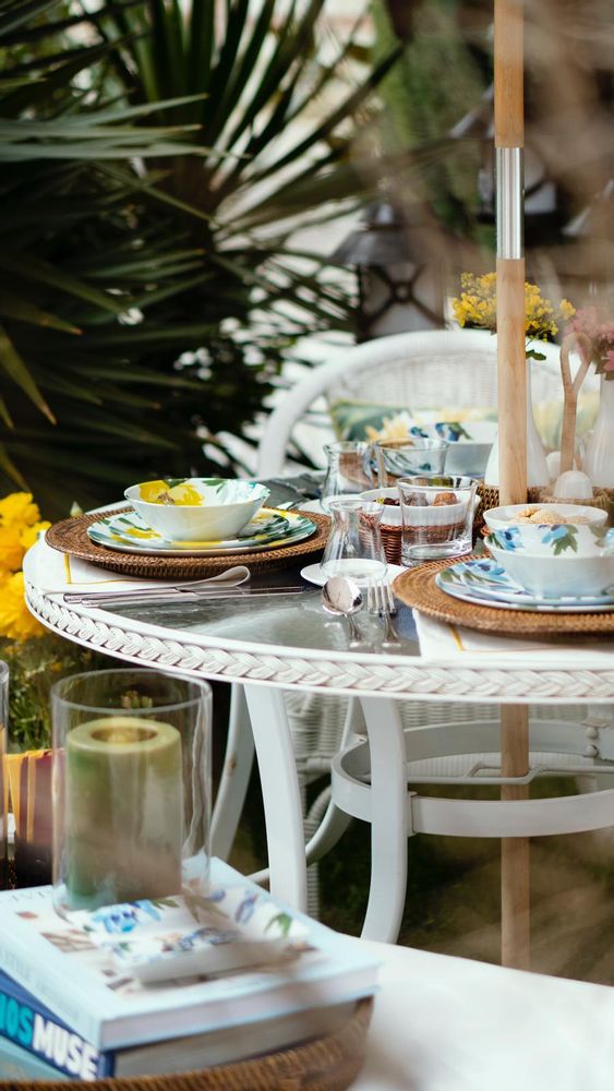 Tasses et mugs - Vitelli Tasse à café en porcelaine à motifs Magnolia Blanc Jaune - VITELLI DESIGN STUDIO