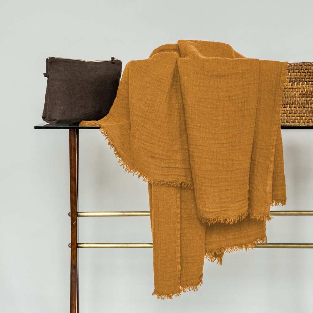 Homewear - Couvre-lit à glands en lin - ONCE MILANO