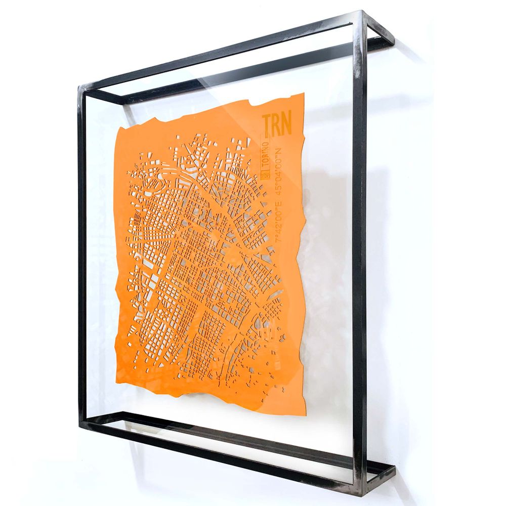 Other wall decoration - Turin Framed Leather map - Wall decoration - FRANK&FRANK