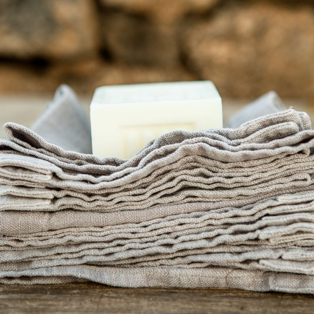 Serviettes de bain - Lot de 5 serviettes de toilette en lin - ONCE MILANO