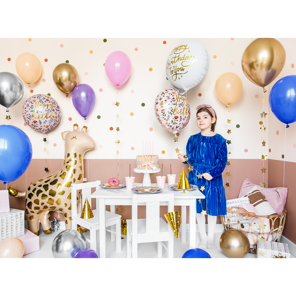 Decorative objects - Foil balloon Happy Birthday To You, 35cm, white - PARTYDECO