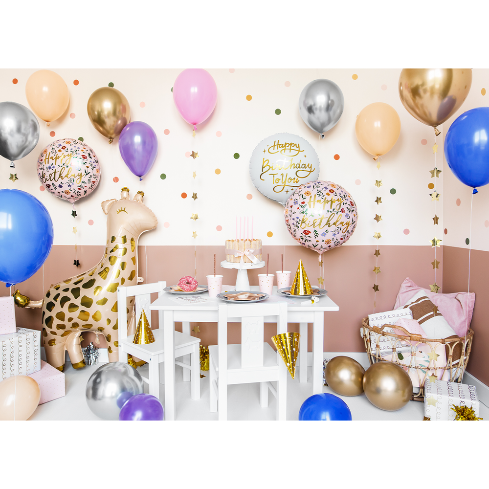 Decorative objects - Foil balloon Happy Birthday To You, 35cm, white - PARTYDECO