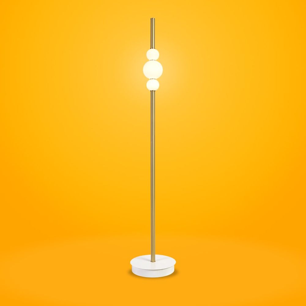Lampadaires - Bonbon Lampadaire en verre blanc - ATOLYE STORE