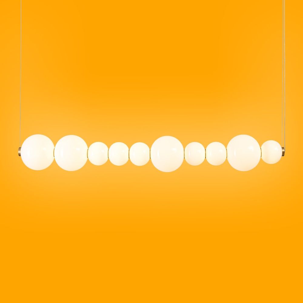 Ceiling lights - Bonbon Linear Large White Glass - ATOLYE STORE