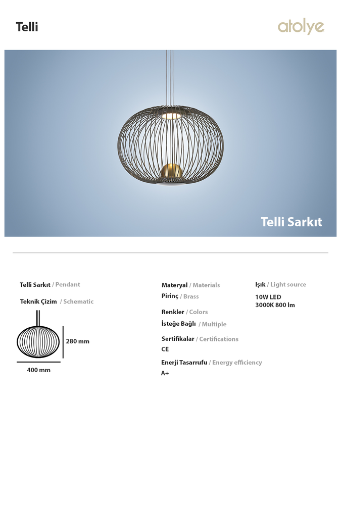 Ceiling lights - Telibol Small Model - ATOLYE STORE
