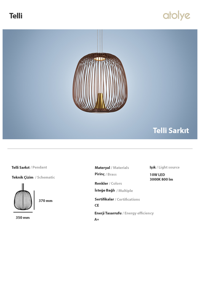 Plafonniers - Modèle Telibol Medium - ATOLYE STORE