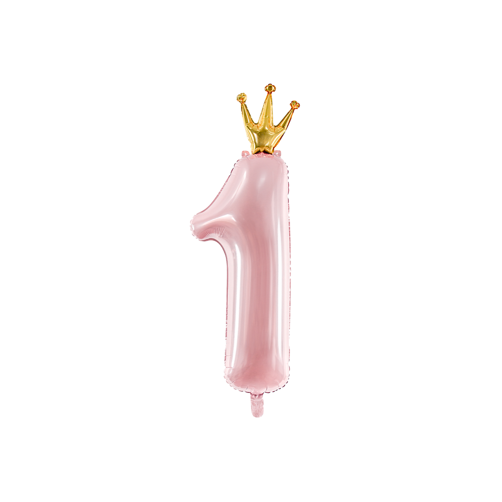 Decorative objects - Foil Balloon Number ''1'', 30x90cm, light pink, Foil Balloon Number ''1'', 37x100 cm, sky-blue - PARTYDECO