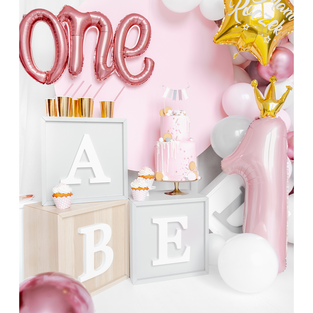 Decorative objects - Foil Balloon Number ''1'', 30x90cm, light pink, Foil Balloon Number ''1'', 37x100 cm, sky-blue - PARTYDECO
