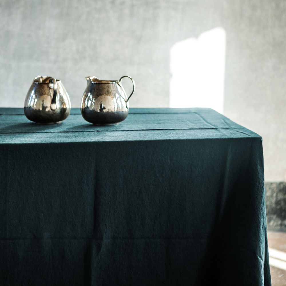 Table linen - Linen Tablecloth with Large Border - ONCE MILANO