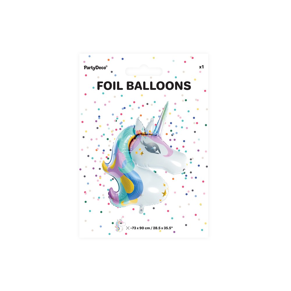 Objets de décoration - Ballon d'aluminium Licorne, 73x90cm, mélange - PARTYDECO