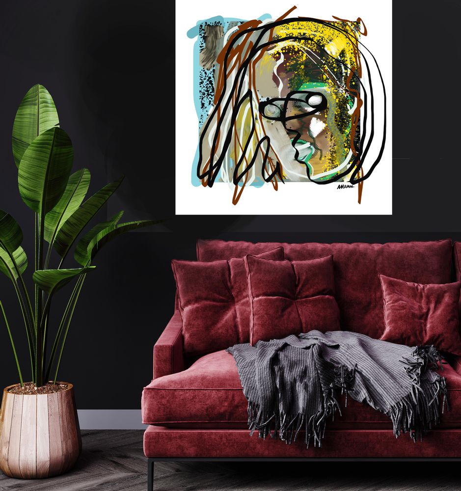 Fabric cushions - “POISONNALY” Limited Edition Painting - L'ATELIER D'ANGES HEUREUX