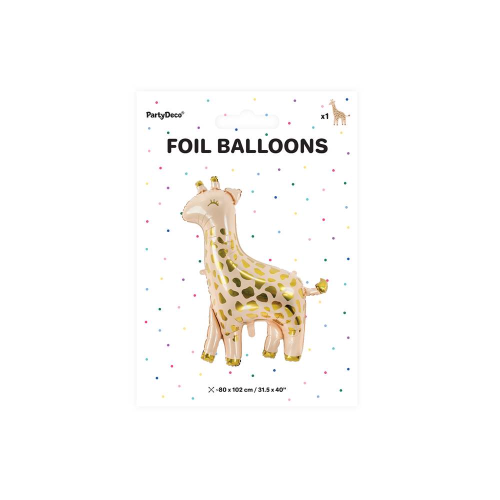 Objets de décoration - Ballon d'aluminium Girafe, 80x102cm, mélange - PARTYDECO