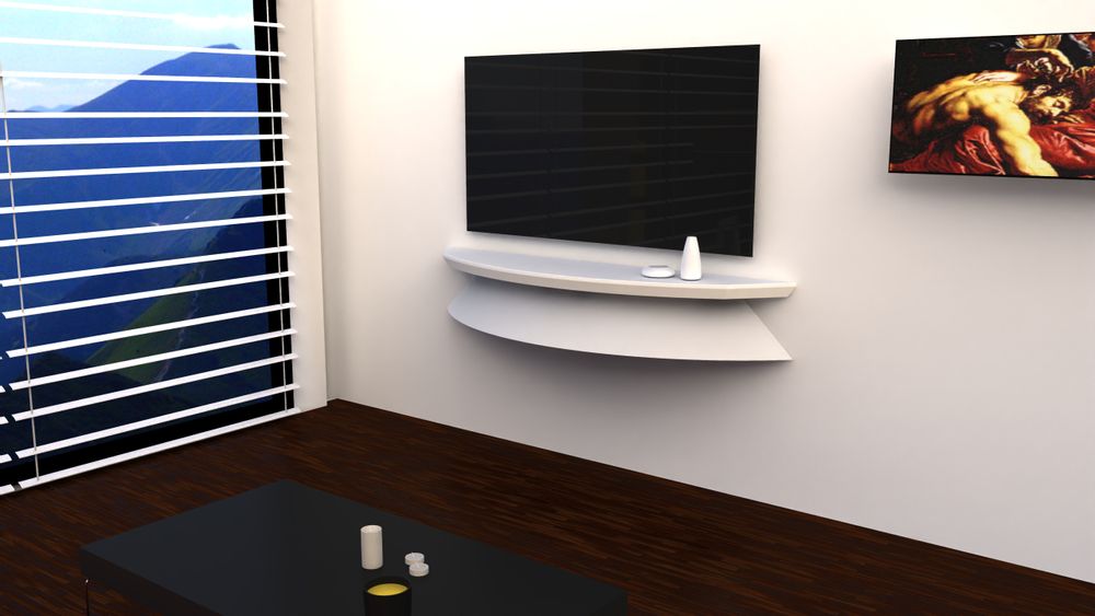 Consoles - Palchetto étagère hi-fi TV - remplace le chariot de meuble TV - LUNE DESIGN