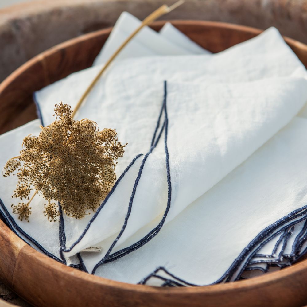 Linge de table textile - Serviette en lin avec ourlet roulé - ONCE MILANO