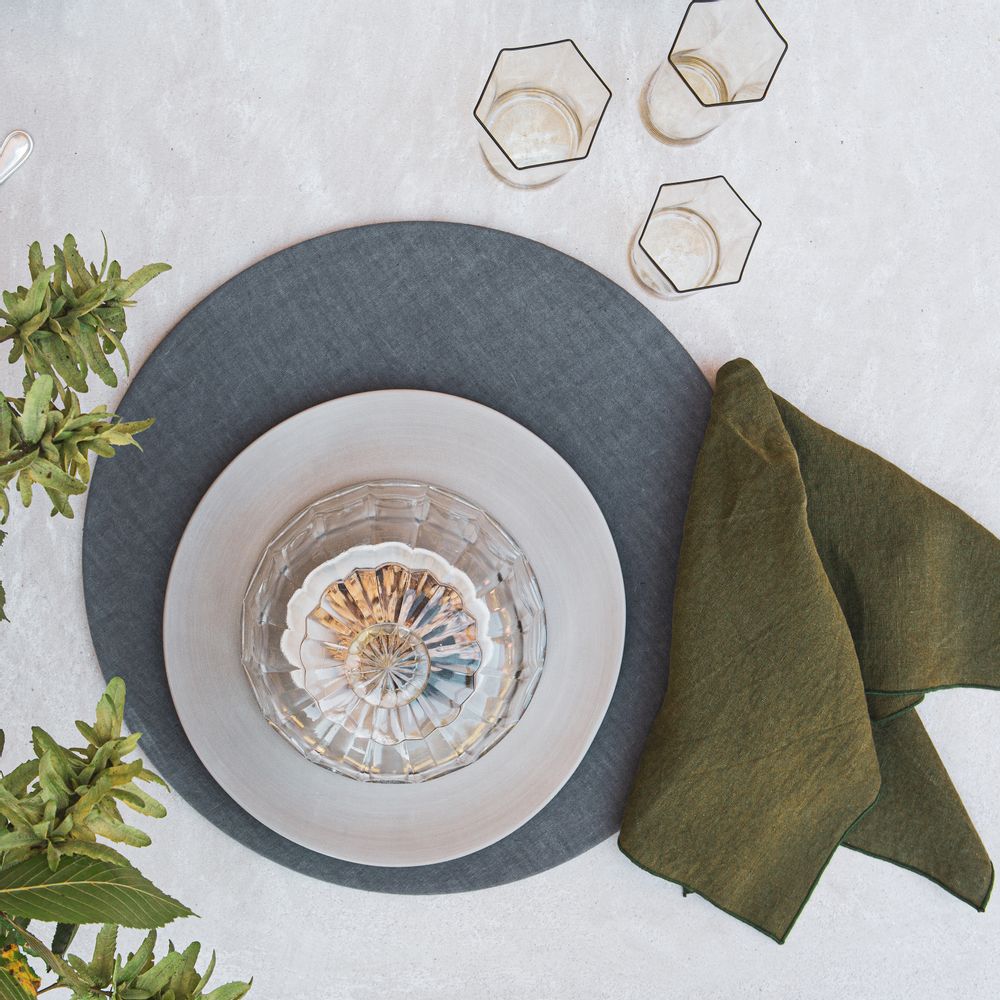 Linge de table textile - Serviette en lin avec ourlet roulé - ONCE MILANO