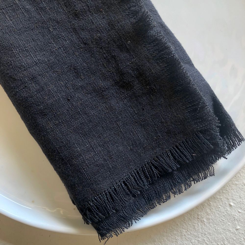 Linge de table textile - Serviette en lin avec franges - ONCE MILANO