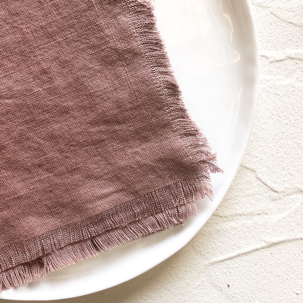 Linge de table textile - Serviette en lin avec franges - ONCE MILANO