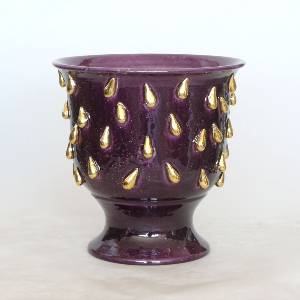 Ceramic - Golden Drops Foot Cache Pot - CERAMICA ND DOLFI