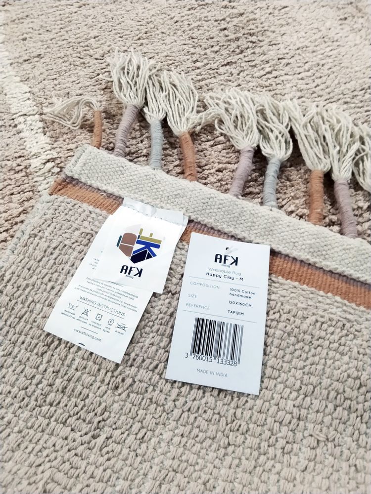 Tapis - Tapis Kilim en coton STRIPES - Beige side - AFK LIVING DESIGNER RUGS
