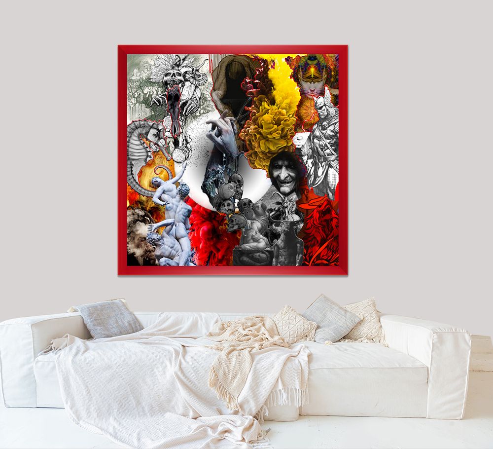 Fabric cushions - “Renaissance” Collage Limited Edition - L'ATELIER D'ANGES HEUREUX
