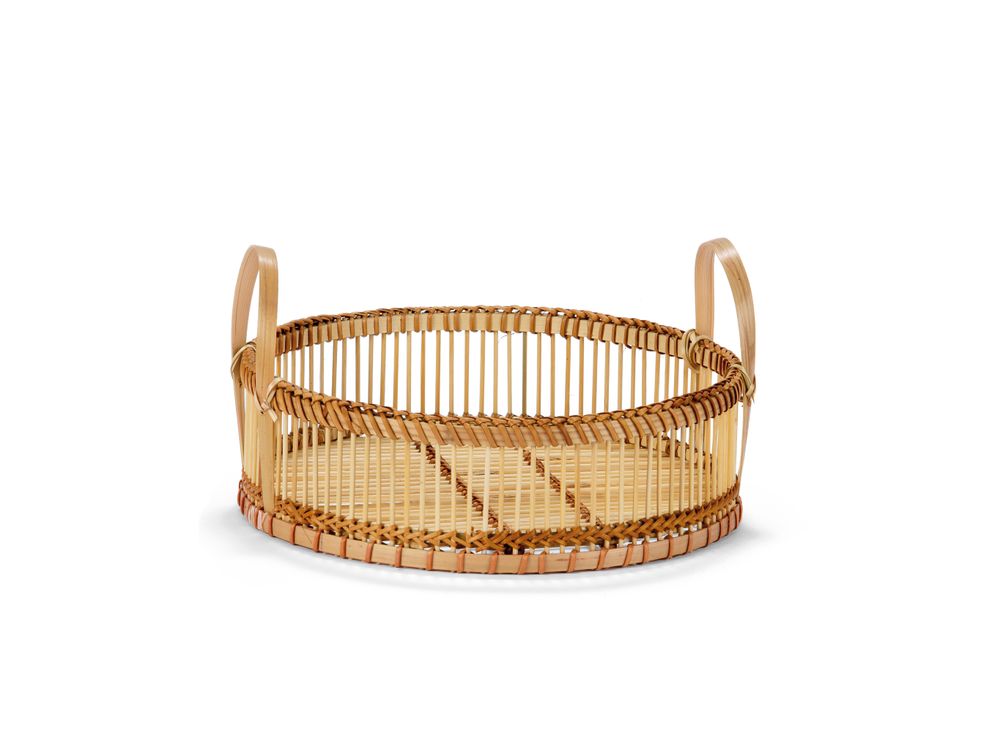 Food storage - BAMBOO TRAY WITH HANDLES Ø30X14 MS21503 - ANDREA HOUSE